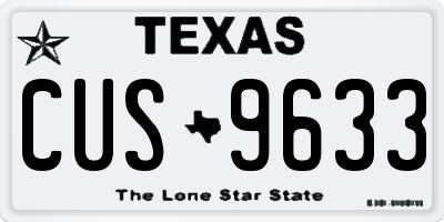 TX license plate CUS9633