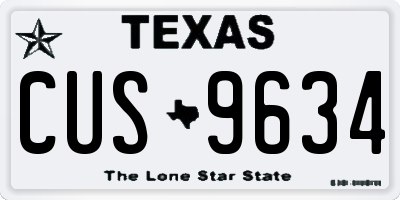 TX license plate CUS9634