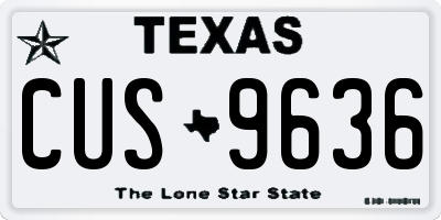 TX license plate CUS9636