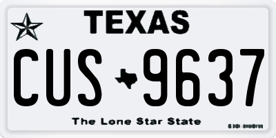 TX license plate CUS9637