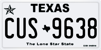TX license plate CUS9638
