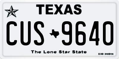 TX license plate CUS9640