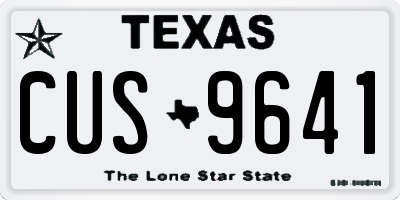 TX license plate CUS9641