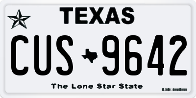 TX license plate CUS9642