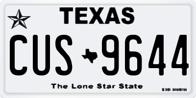 TX license plate CUS9644