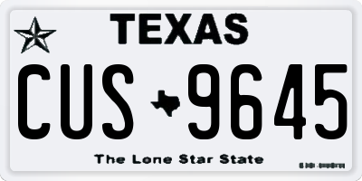 TX license plate CUS9645