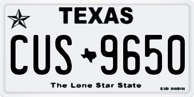 TX license plate CUS9650