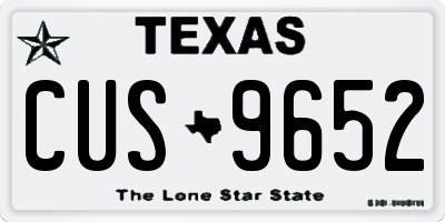 TX license plate CUS9652