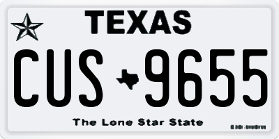 TX license plate CUS9655