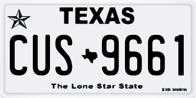 TX license plate CUS9661