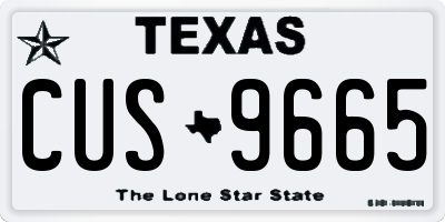 TX license plate CUS9665
