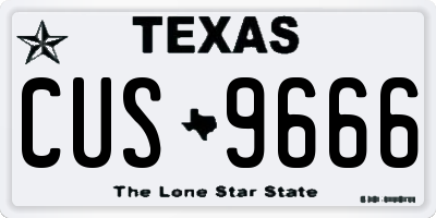TX license plate CUS9666