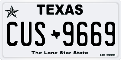 TX license plate CUS9669