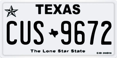 TX license plate CUS9672
