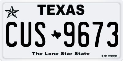 TX license plate CUS9673