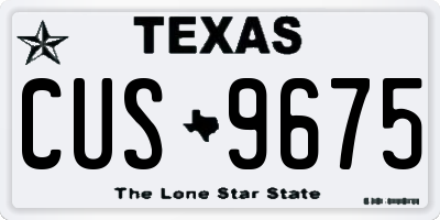TX license plate CUS9675