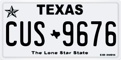 TX license plate CUS9676
