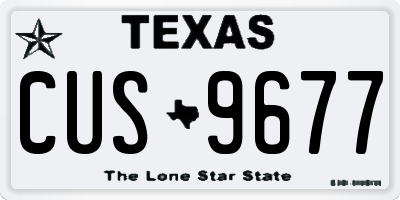 TX license plate CUS9677