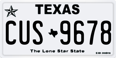 TX license plate CUS9678