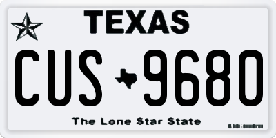 TX license plate CUS9680