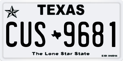 TX license plate CUS9681