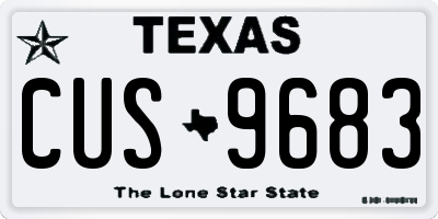TX license plate CUS9683