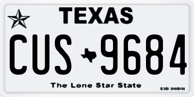 TX license plate CUS9684