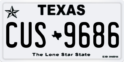 TX license plate CUS9686