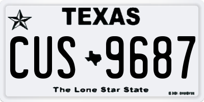 TX license plate CUS9687