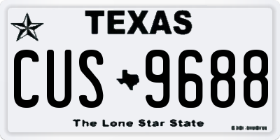 TX license plate CUS9688