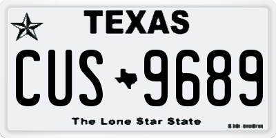 TX license plate CUS9689