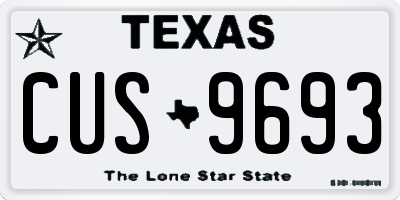 TX license plate CUS9693