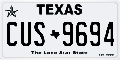 TX license plate CUS9694