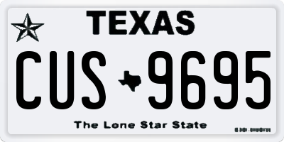 TX license plate CUS9695
