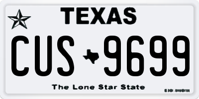 TX license plate CUS9699