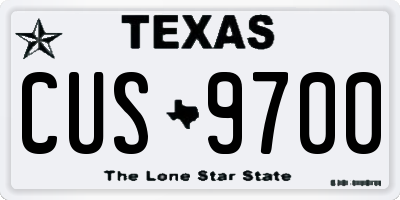 TX license plate CUS9700
