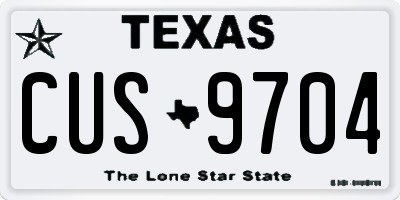 TX license plate CUS9704