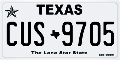 TX license plate CUS9705