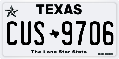 TX license plate CUS9706