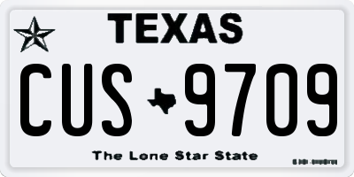 TX license plate CUS9709