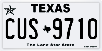 TX license plate CUS9710