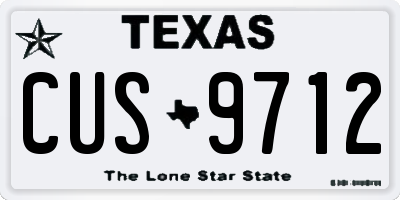 TX license plate CUS9712