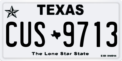 TX license plate CUS9713