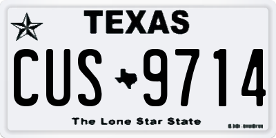TX license plate CUS9714