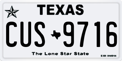 TX license plate CUS9716