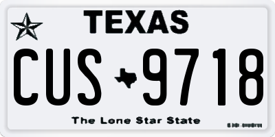 TX license plate CUS9718