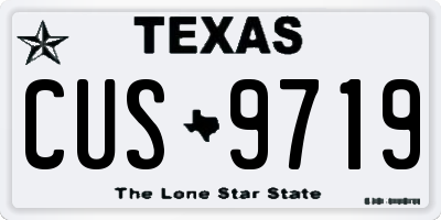 TX license plate CUS9719