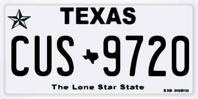 TX license plate CUS9720