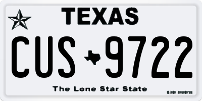 TX license plate CUS9722