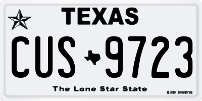 TX license plate CUS9723